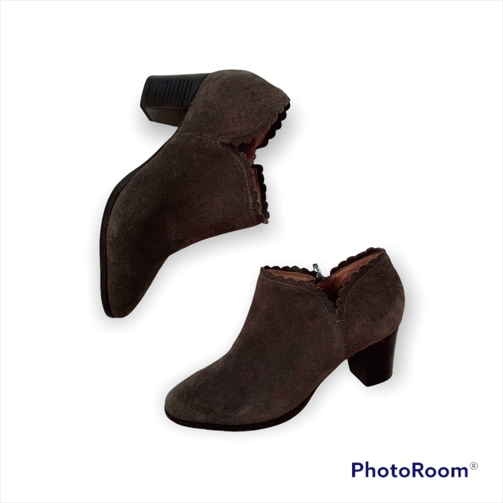 Jack Rogers Scallop Marianne Booties Dark Grey Sz 7.5